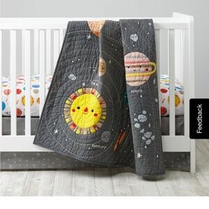 Solar System Themed Gray Quilt